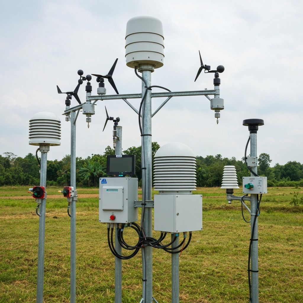 Profesjonalna stacja meteorologiczna w Laosie z nowoczesnymi czujnikami
